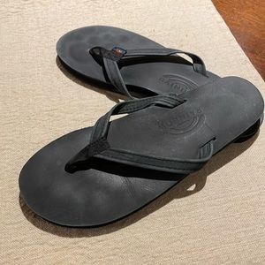 Rainbow Leather Flip-flops-Size 8